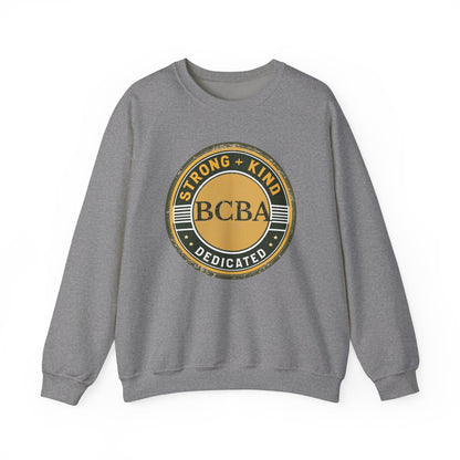 Strong + Kind BCBA Sweatshirt – Boho Minimalist Behavior Analyst Crewneck, Therapist Gift
