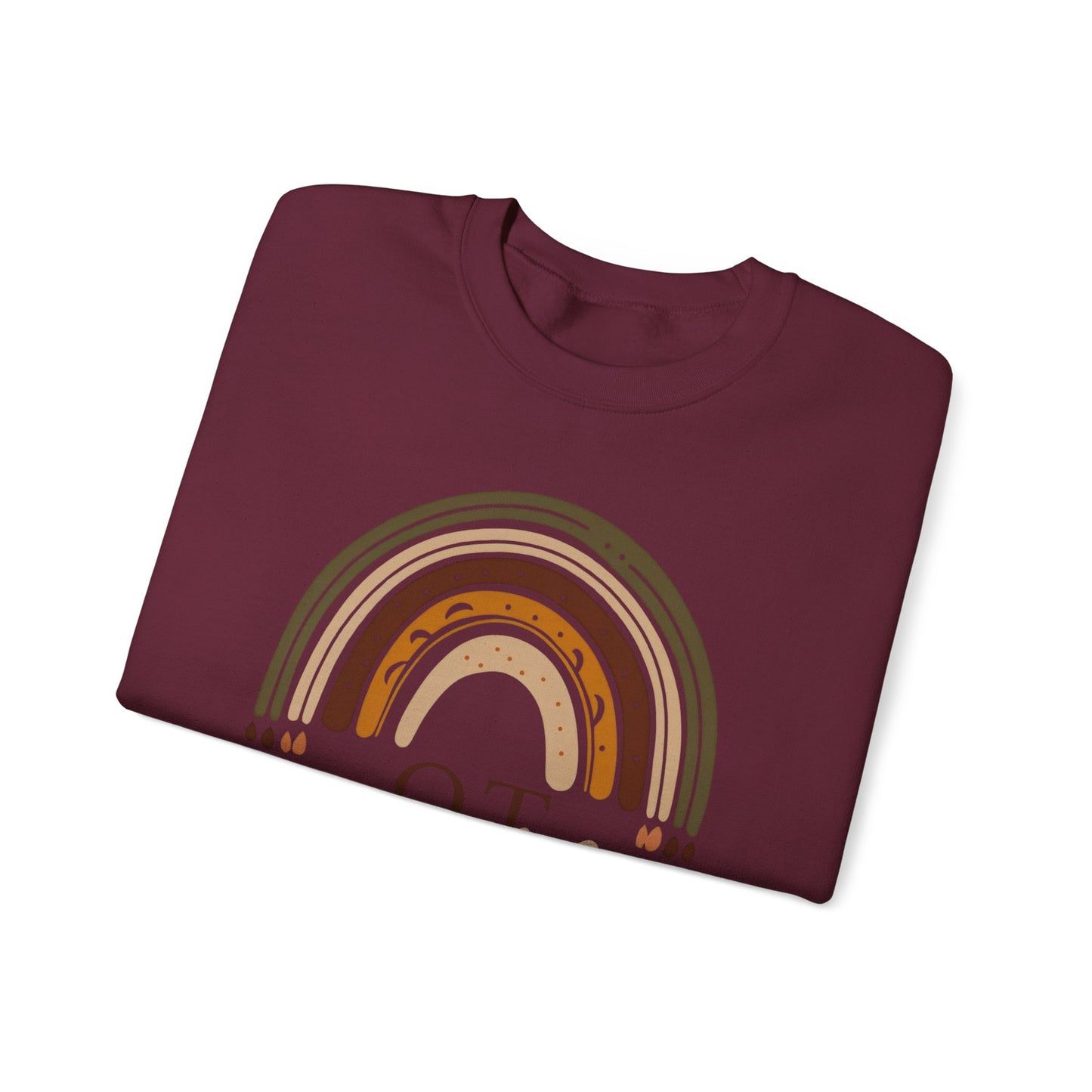 Boho Rainbow OT Sweatshirt – Minimalist Occupational Therapist Crewneck, Therapy Gift