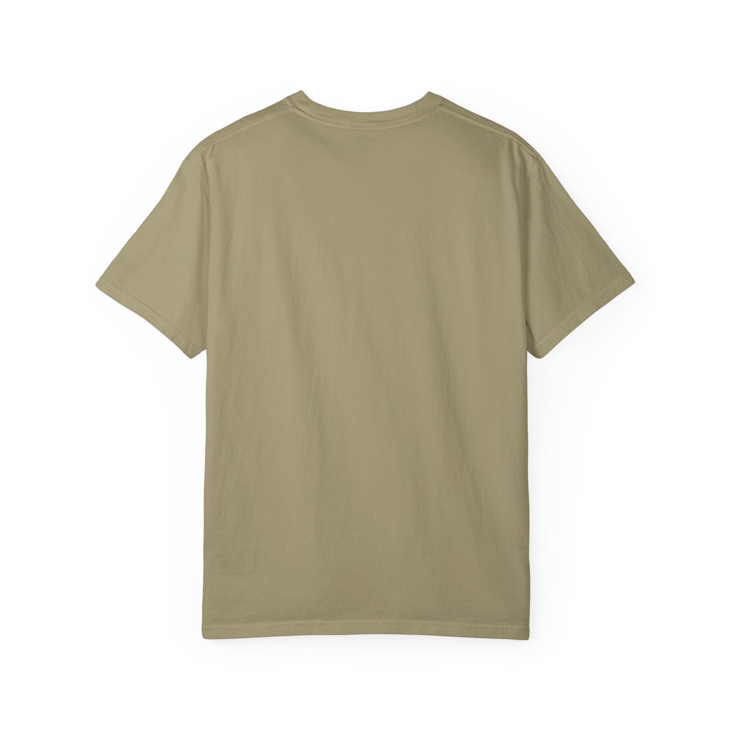 Olive green Comfort Colors t-shirt, plain back view - Ghost Teacher Shirt by The Teechers Thread