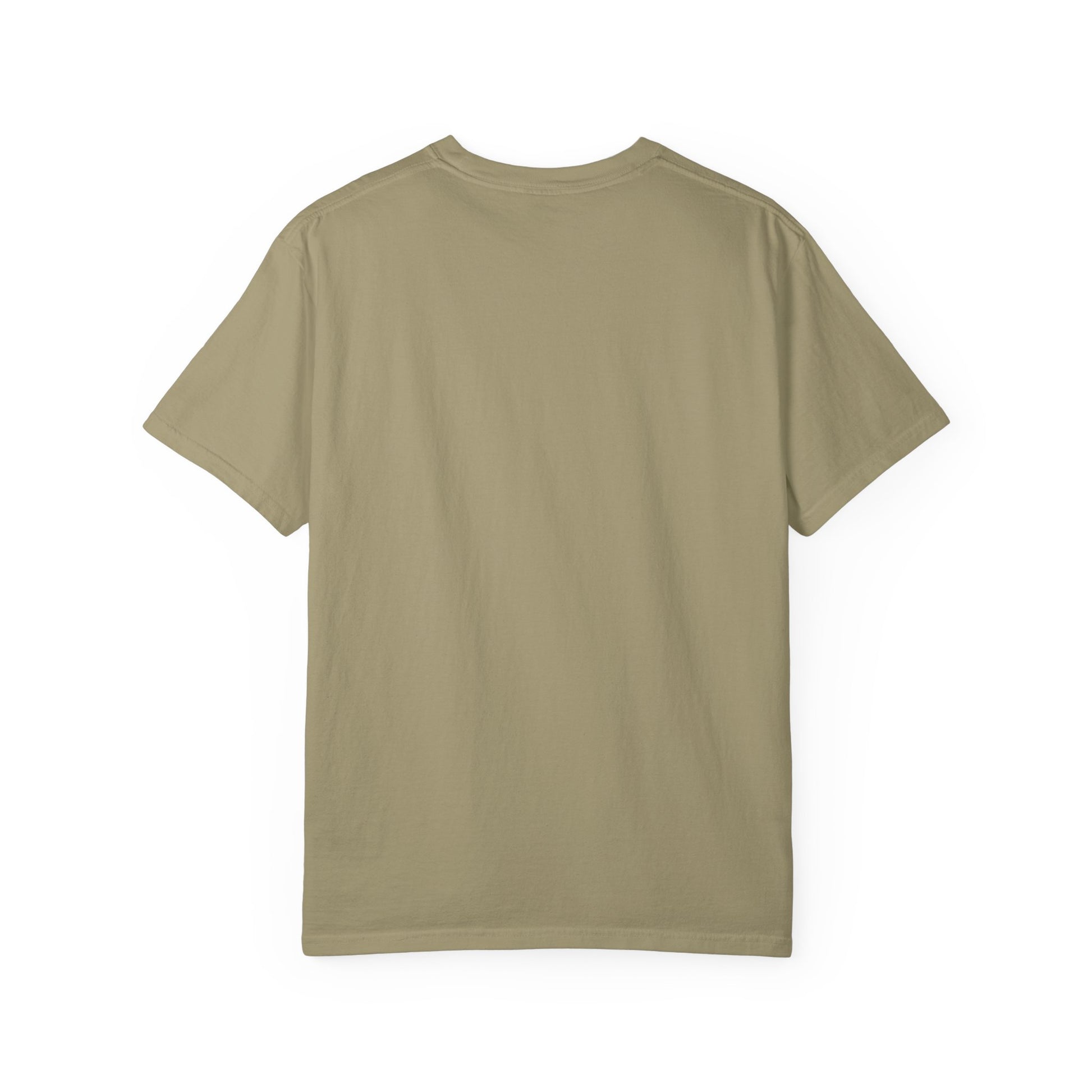 Olive green Comfort Colors t-shirt, plain back view - Ghost Teacher Shirt by The Teechers Thread