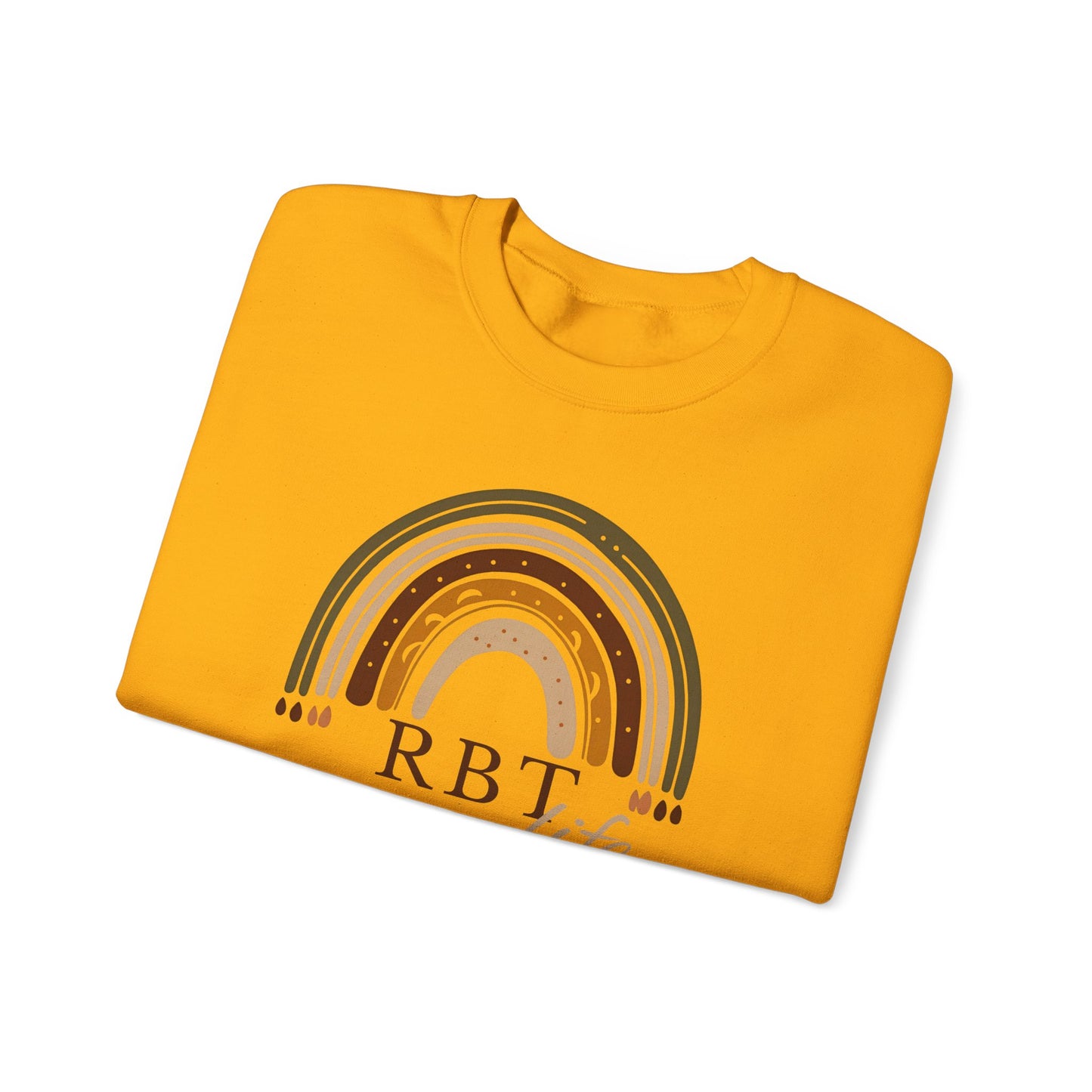 Boho Rainbow RBT Sweatshirt – Minimalist Registered Behavior Technician Crewneck, ABA Therapist Gift
