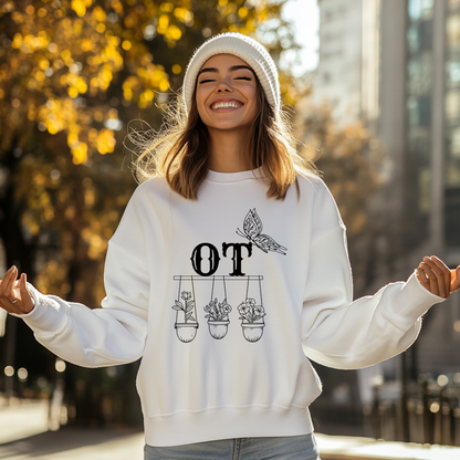 Boho OT Sweatshirt – Minimalist Occupational Therapist Crewneck, Therapy Pride Gift