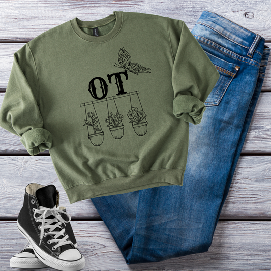 Boho OT Sweatshirt – Minimalist Occupational Therapist Crewneck, Therapy Pride Gift