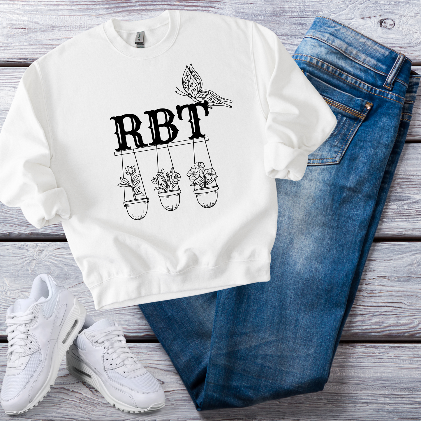 Boho Minimalist RBT Sweatshirt – Registered Behavior Technician Pride Crewneck, ABA Therapist Gift