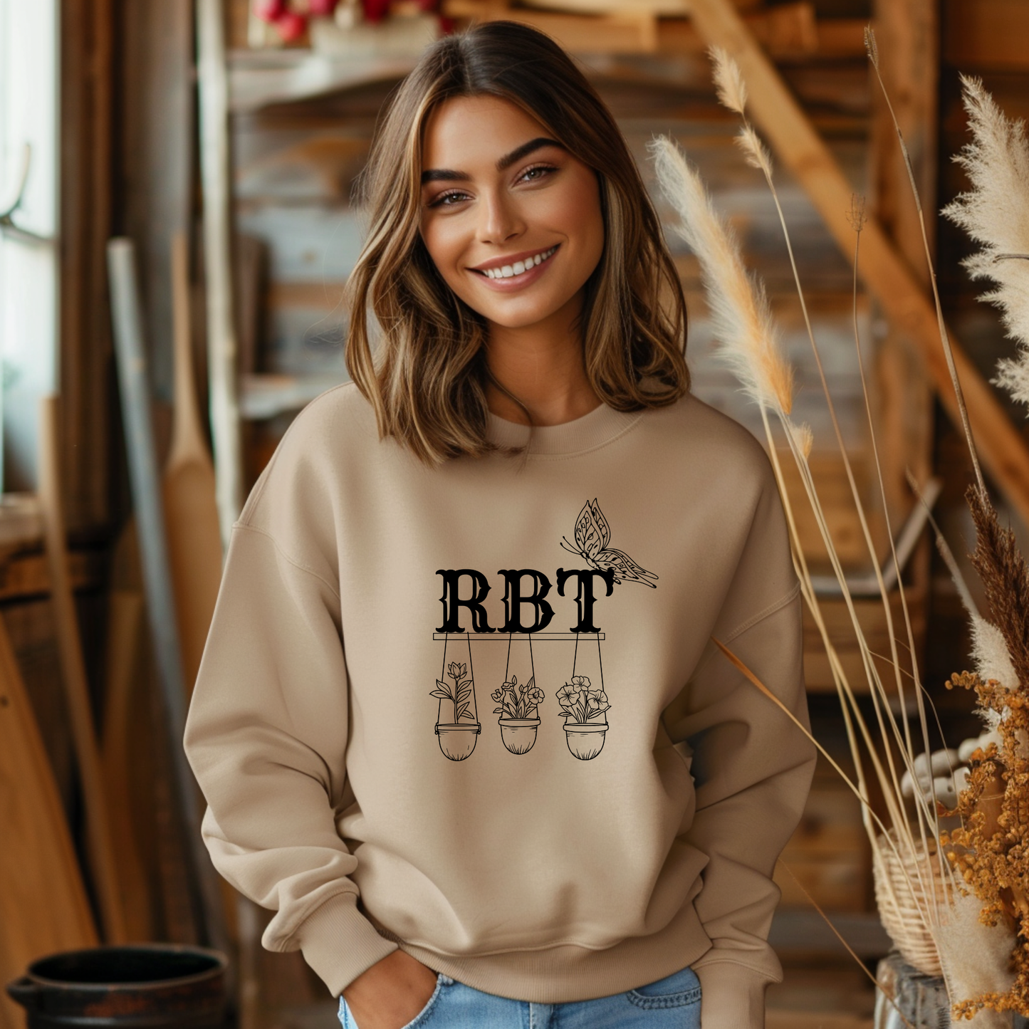 Boho Minimalist RBT Sweatshirt – Registered Behavior Technician Pride Crewneck, ABA Therapist Gift