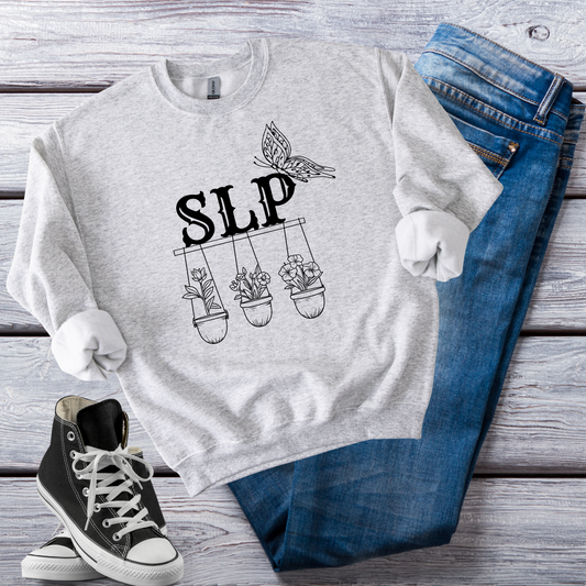 Minimalist SLP Sweatshirt – Boho Speech Language Pathologist Crewneck, Therapist Pride Gift