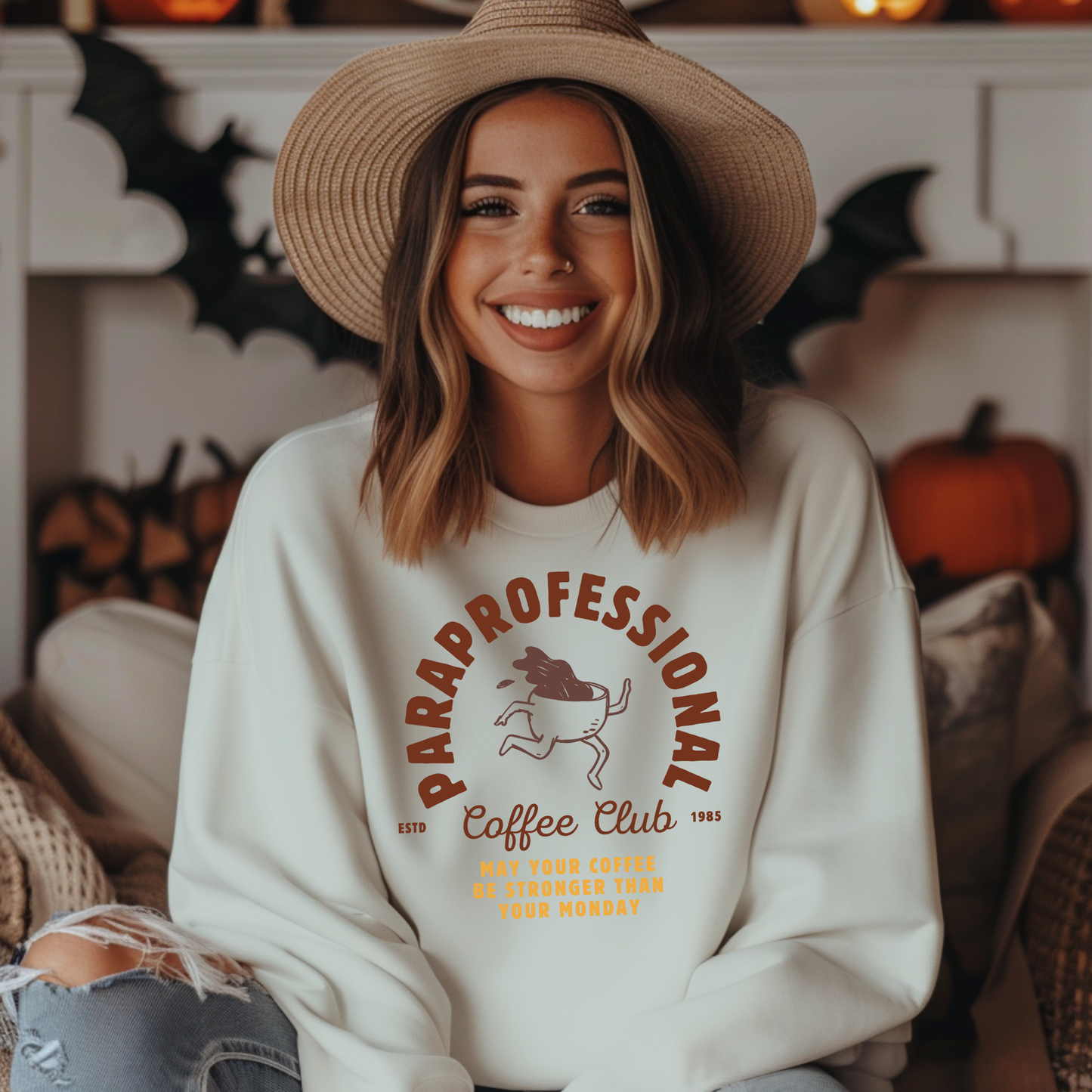 Boho Coffee Club Para Educator Sweatshirt – Minimalist Paraprofessional Crewneck, Teacher Gift