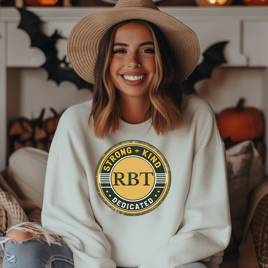 Boho Minimalist RBT Sweatshirt – Strong + Kind Registered Behavior Technician Crewneck, ABA Therapy Gift