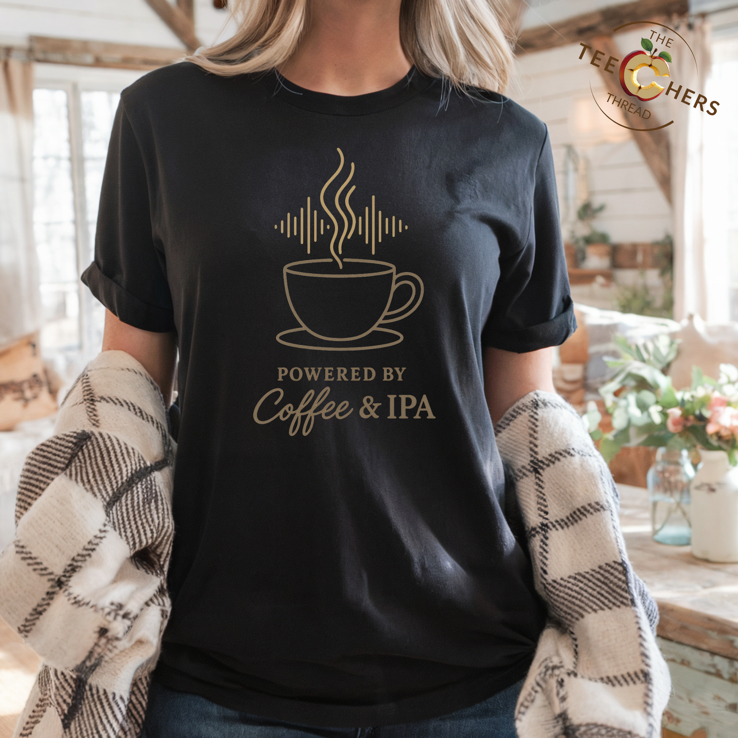 Powered by Coffee & IEPs Shirt – Teacher SLP Special Education Tee – Comfort Colors 1717 Boho Tee