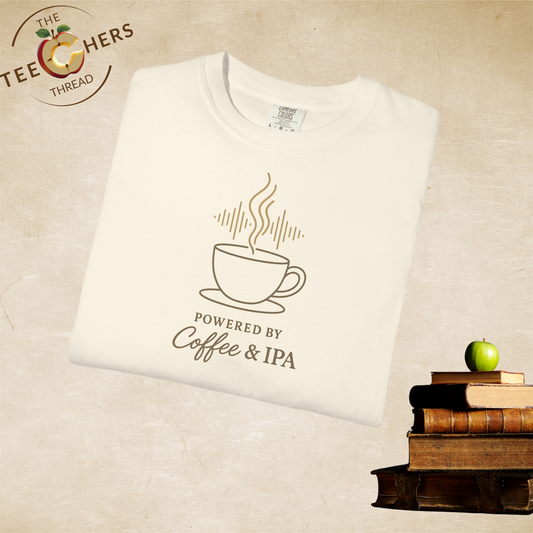 Powered by Coffee & IEPs Shirt – Teacher SLP Special Education Tee – Comfort Colors 1717 Boho Tee