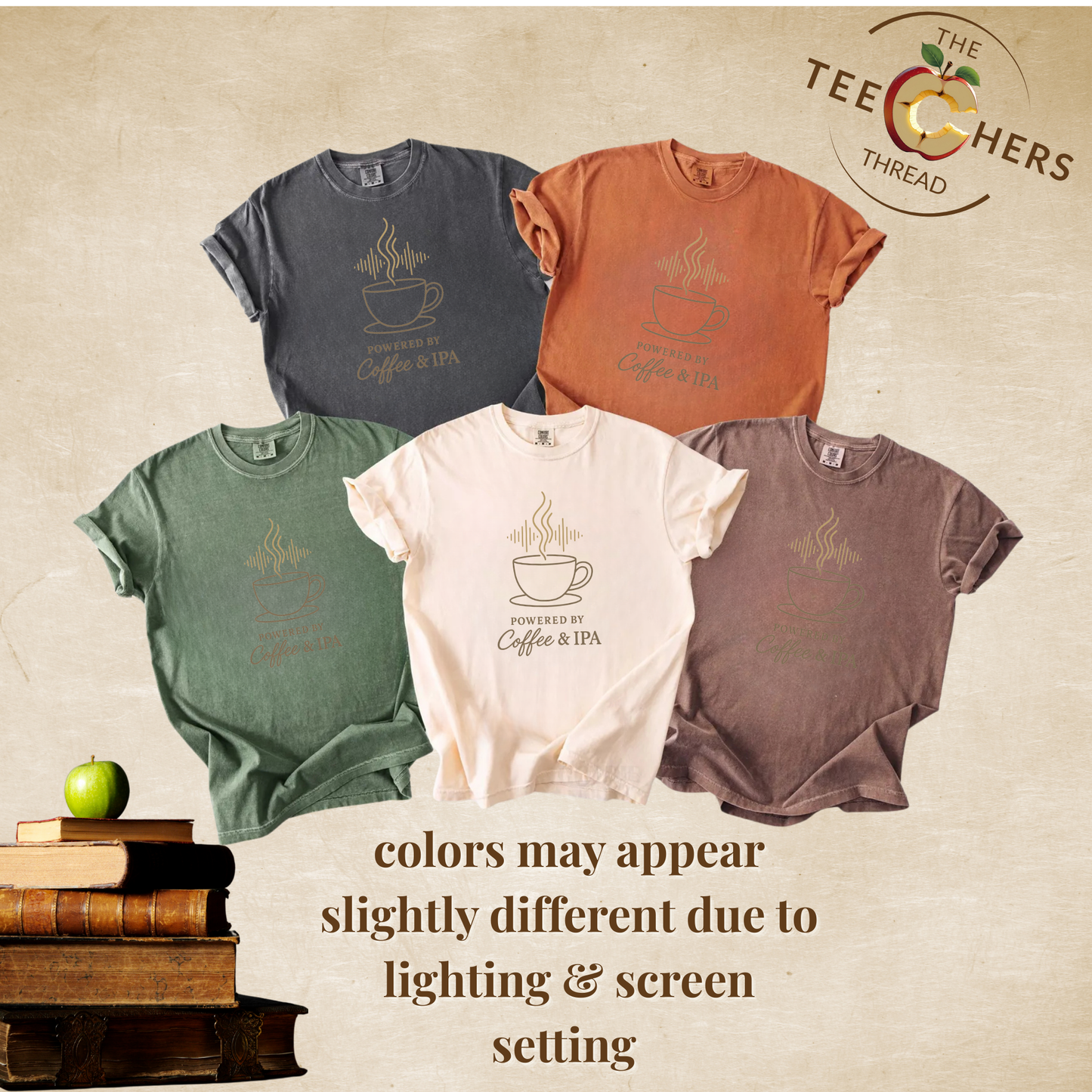 Powered by Coffee & IEPs Shirt – Teacher SLP Special Education Tee – Comfort Colors 1717 Boho Tee