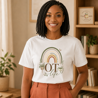 Occupational Therapist Shirt, Boho Rainbow Tee, OT Life Therapy Gift