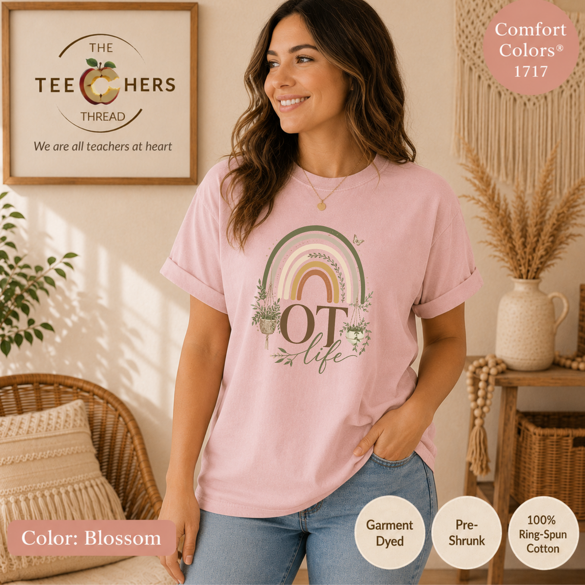 Occupational Therapist Shirt, Boho Rainbow Tee, OT Life Therapy Gift