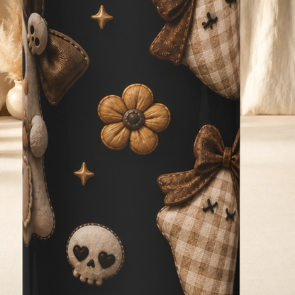 Occupational therapist tumbler, close view of the quilted ghost design and OT name-plate