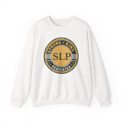 Strong + Kind SLP Sweatshirt – Boho Minimalist Speech Therapist Crewneck, Pathologist Gift
