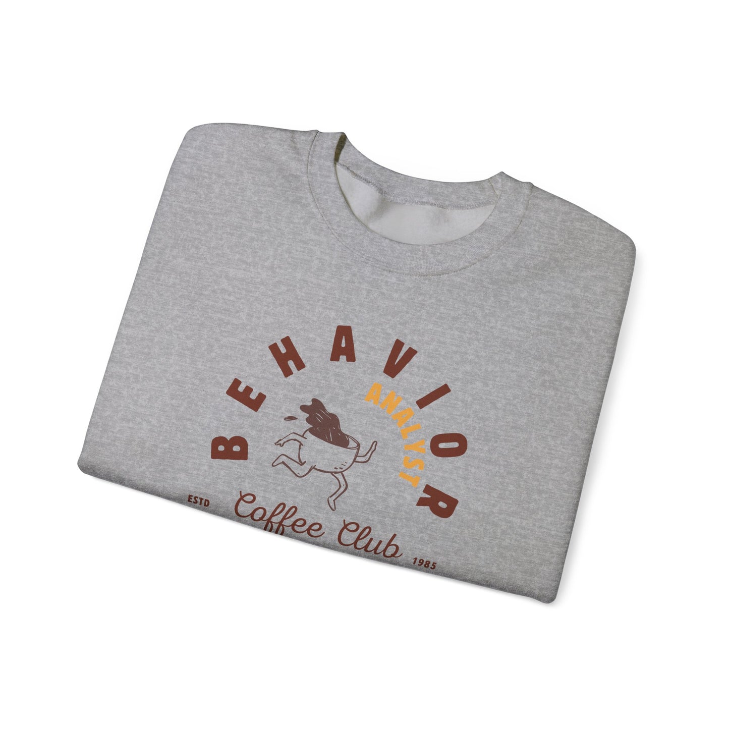 Coffee Club BCBA Sweatshirt – Boho Minimalist Behavior Analyst Crewneck, Funny Therapist Gift