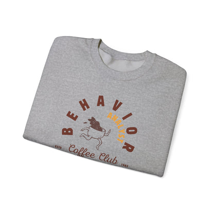Coffee Club BCBA Sweatshirt – Boho Minimalist Behavior Analyst Crewneck, Funny Therapist Gift