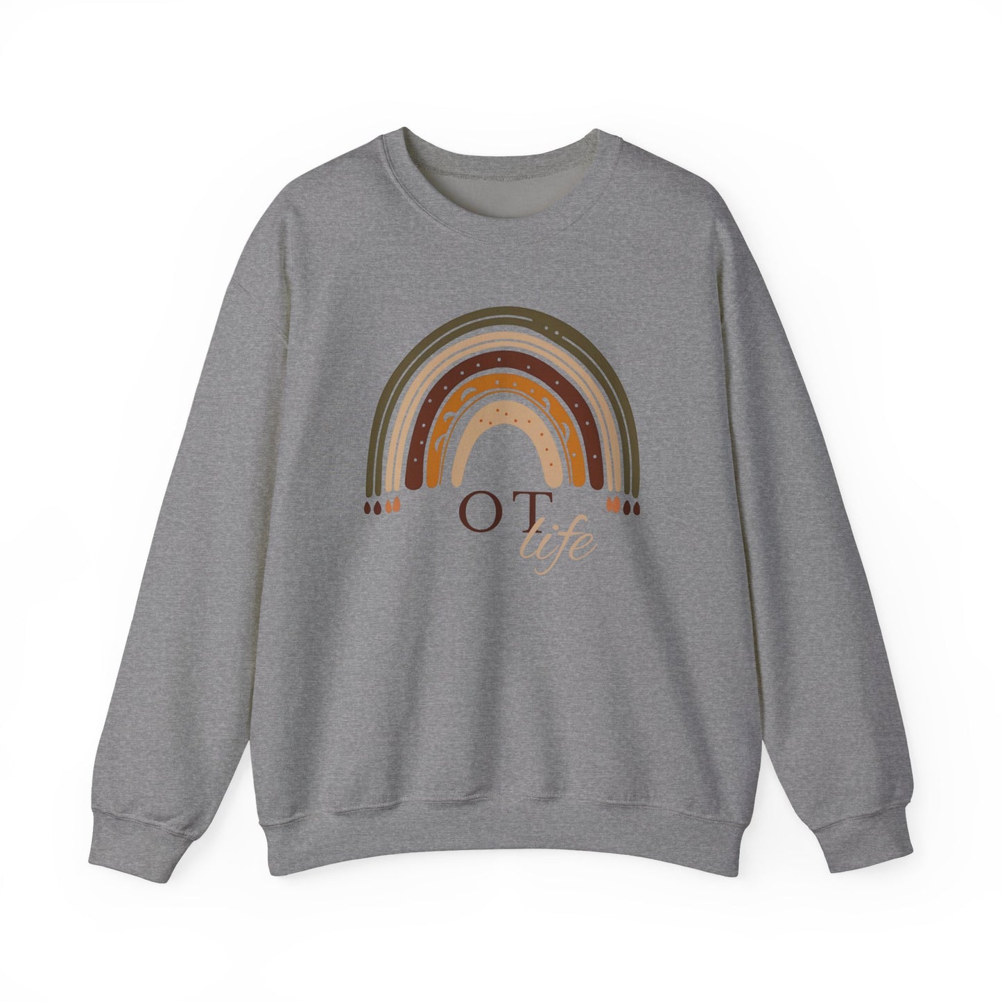 Boho Rainbow OT Sweatshirt – Minimalist Occupational Therapist Crewneck, Therapy Gift
