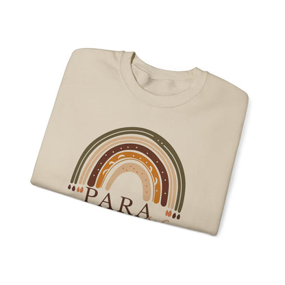 Boho Rainbow Para Educator Sweatshirt – Minimalist Paraprofessional Crewneck, Teacher Appreciation Gift