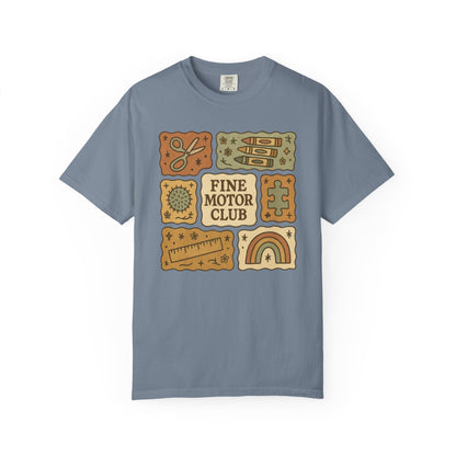 Fine Motor Club Tee – OT Occupational Therapy Comfort Colors 1717 Shirt – Boho Patchwork Graphic Tee