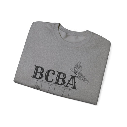 Minimalist BCBA Sweatshirt – Boho Behavior Analyst Crewneck, Therapist Pride Gift, Gildan 18000