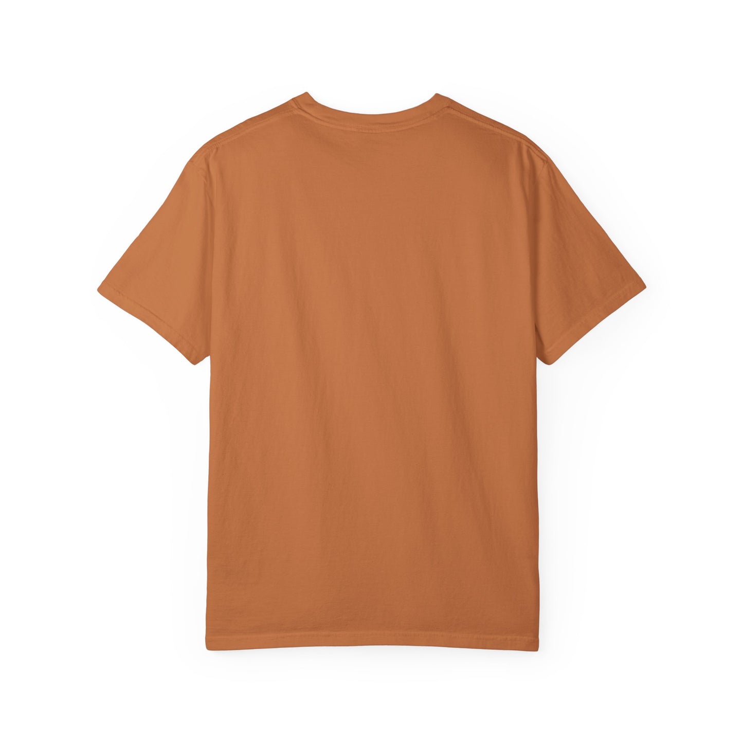 Rust orange Comfort Colors t-shirt, plain back view - Ghost Teacher Shirt by The Teechers Thread
