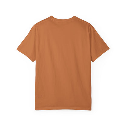 Rust orange Comfort Colors t-shirt, plain back view - Ghost Teacher Shirt by The Teechers Thread