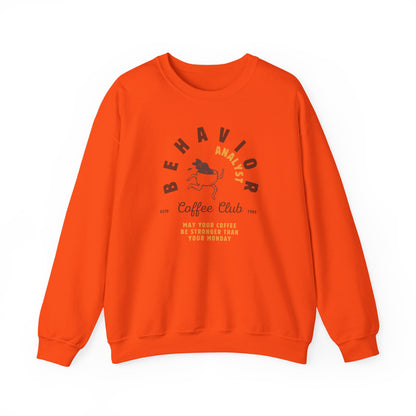 Coffee Club BCBA Sweatshirt – Boho Minimalist Behavior Analyst Crewneck, Funny Therapist Gift
