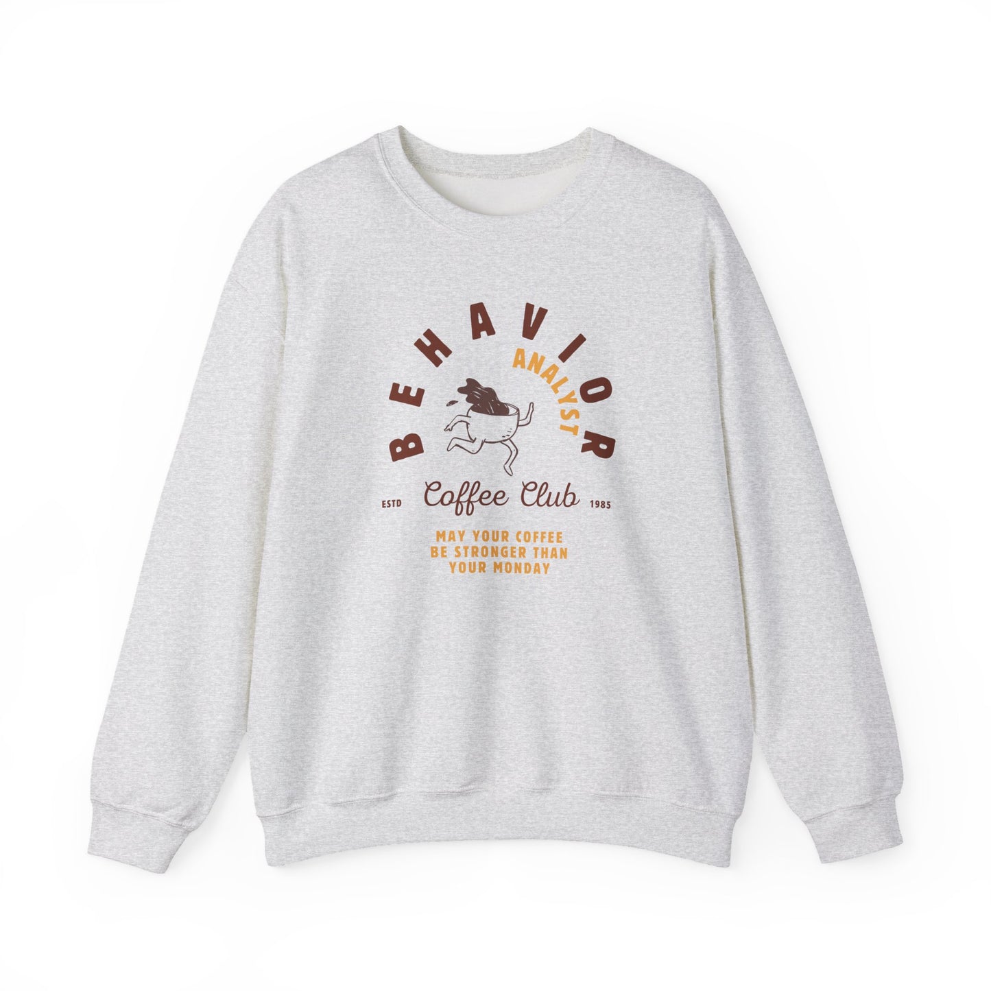 Coffee Club BCBA Sweatshirt – Boho Minimalist Behavior Analyst Crewneck, Funny Therapist Gift