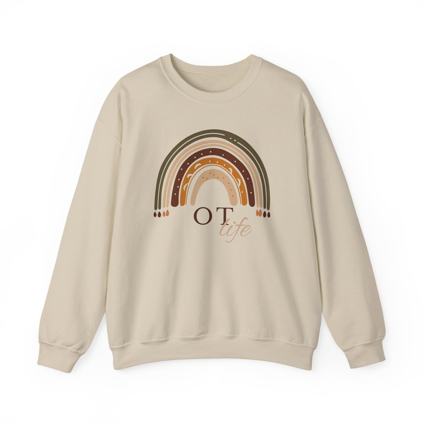 Boho Rainbow OT Sweatshirt – Minimalist Occupational Therapist Crewneck, Therapy Gift