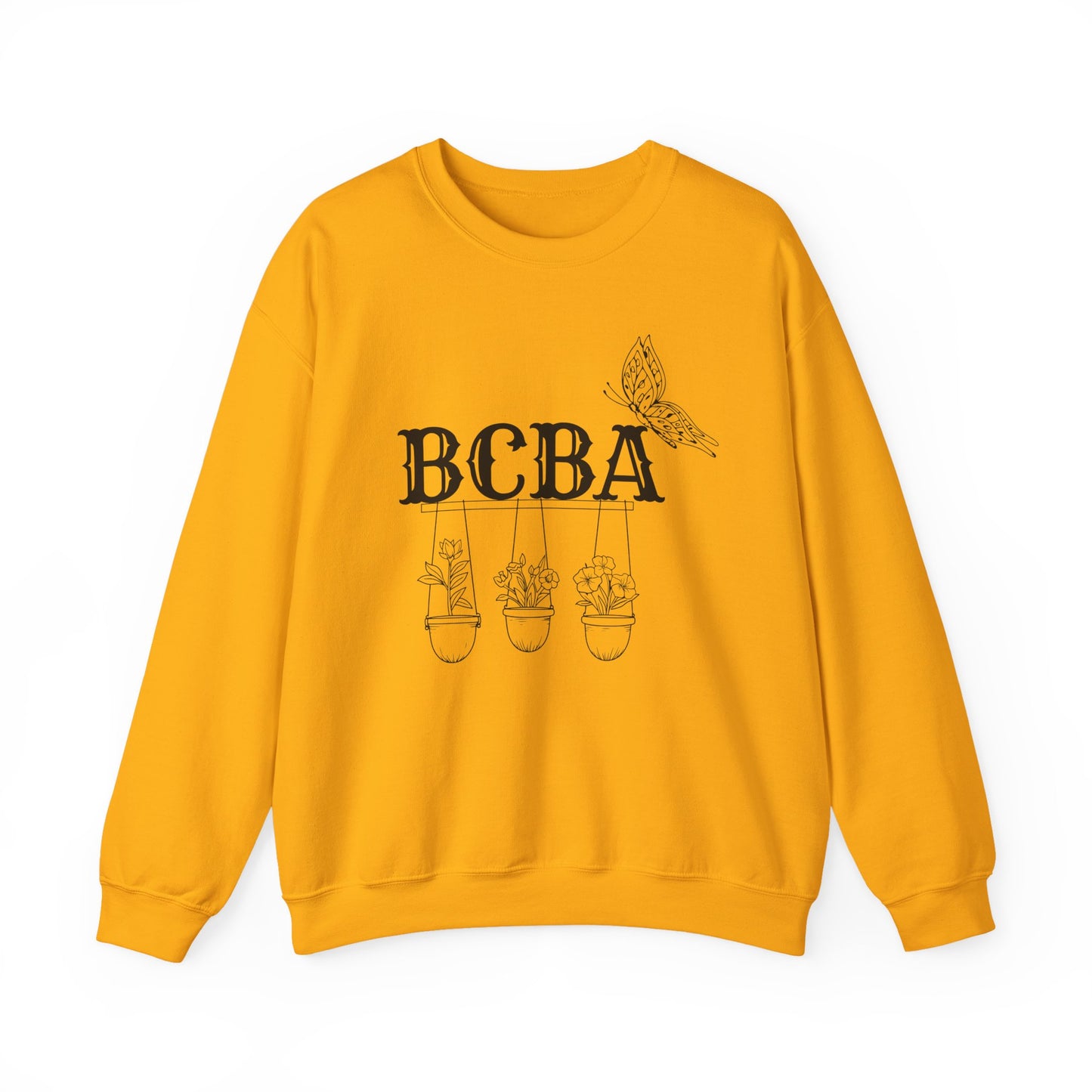 Minimalist BCBA Sweatshirt – Boho Behavior Analyst Crewneck, Therapist Pride Gift, Gildan 18000