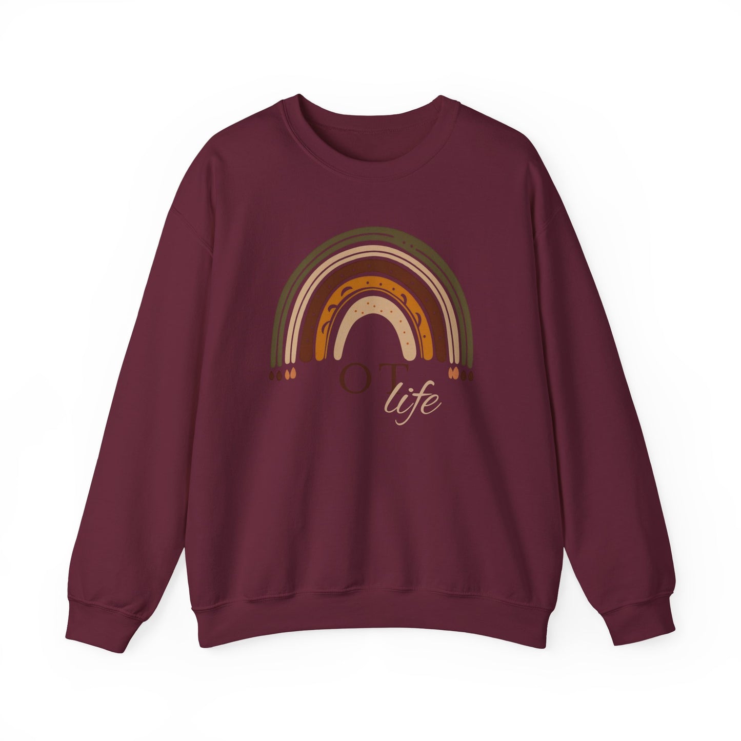 Boho Rainbow OT Sweatshirt – Minimalist Occupational Therapist Crewneck, Therapy Gift