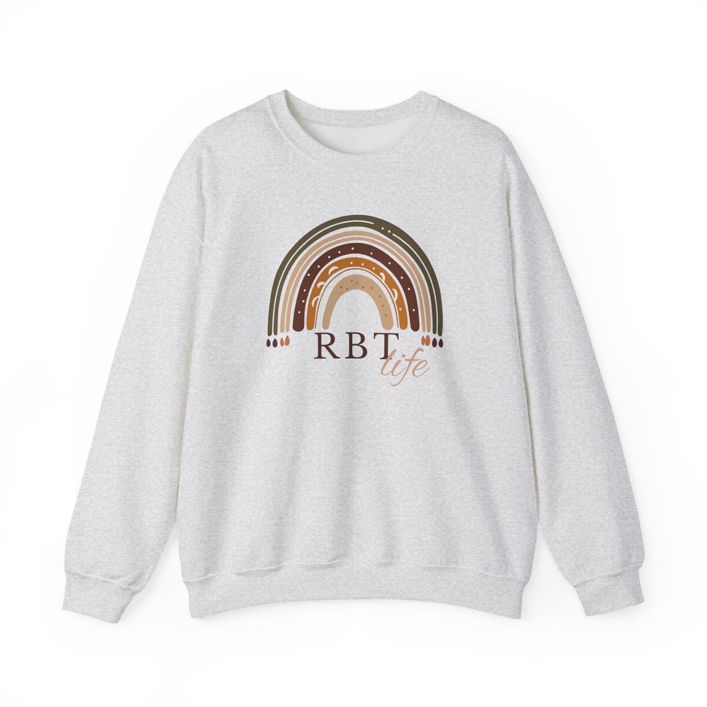 Boho Rainbow RBT Sweatshirt – Minimalist Registered Behavior Technician Crewneck, ABA Therapist Gift