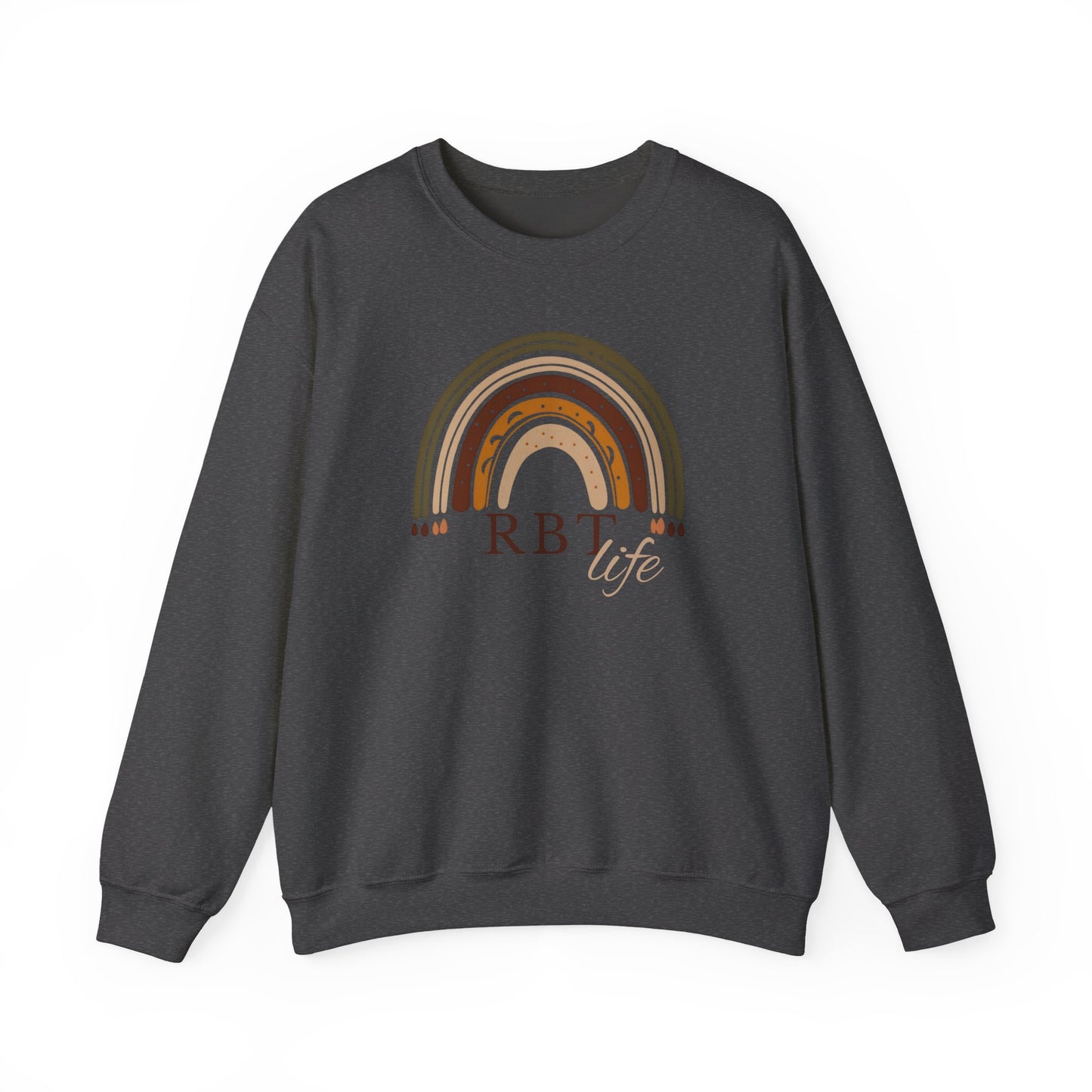Boho Rainbow RBT Sweatshirt – Minimalist Registered Behavior Technician Crewneck, ABA Therapist Gift