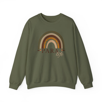 Boho Rainbow Para Educator Sweatshirt – Minimalist Paraprofessional Crewneck, Teacher Appreciation Gift