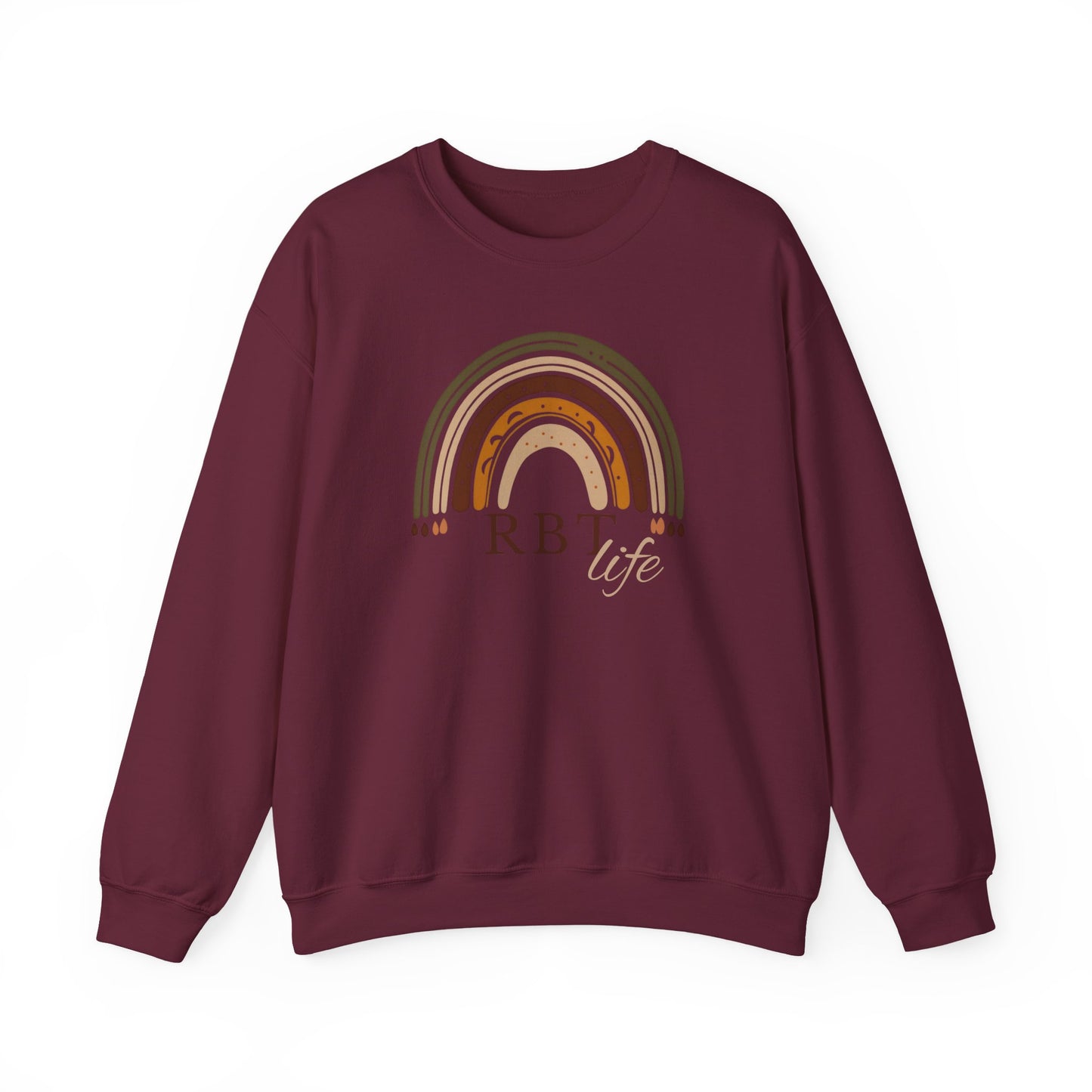 Boho Rainbow RBT Sweatshirt – Minimalist Registered Behavior Technician Crewneck, ABA Therapist Gift
