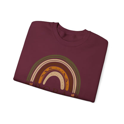 Boho Rainbow BCBA Sweatshirt – Minimalist Behavior Analyst Crewneck, Therapist Pride Gift