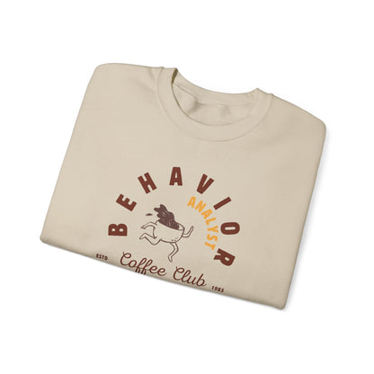 Coffee Club BCBA Sweatshirt – Boho Minimalist Behavior Analyst Crewneck, Funny Therapist Gift