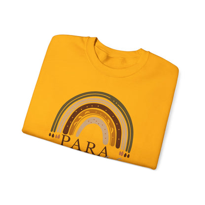 Boho Rainbow Para Educator Sweatshirt – Minimalist Paraprofessional Crewneck, Teacher Appreciation Gift