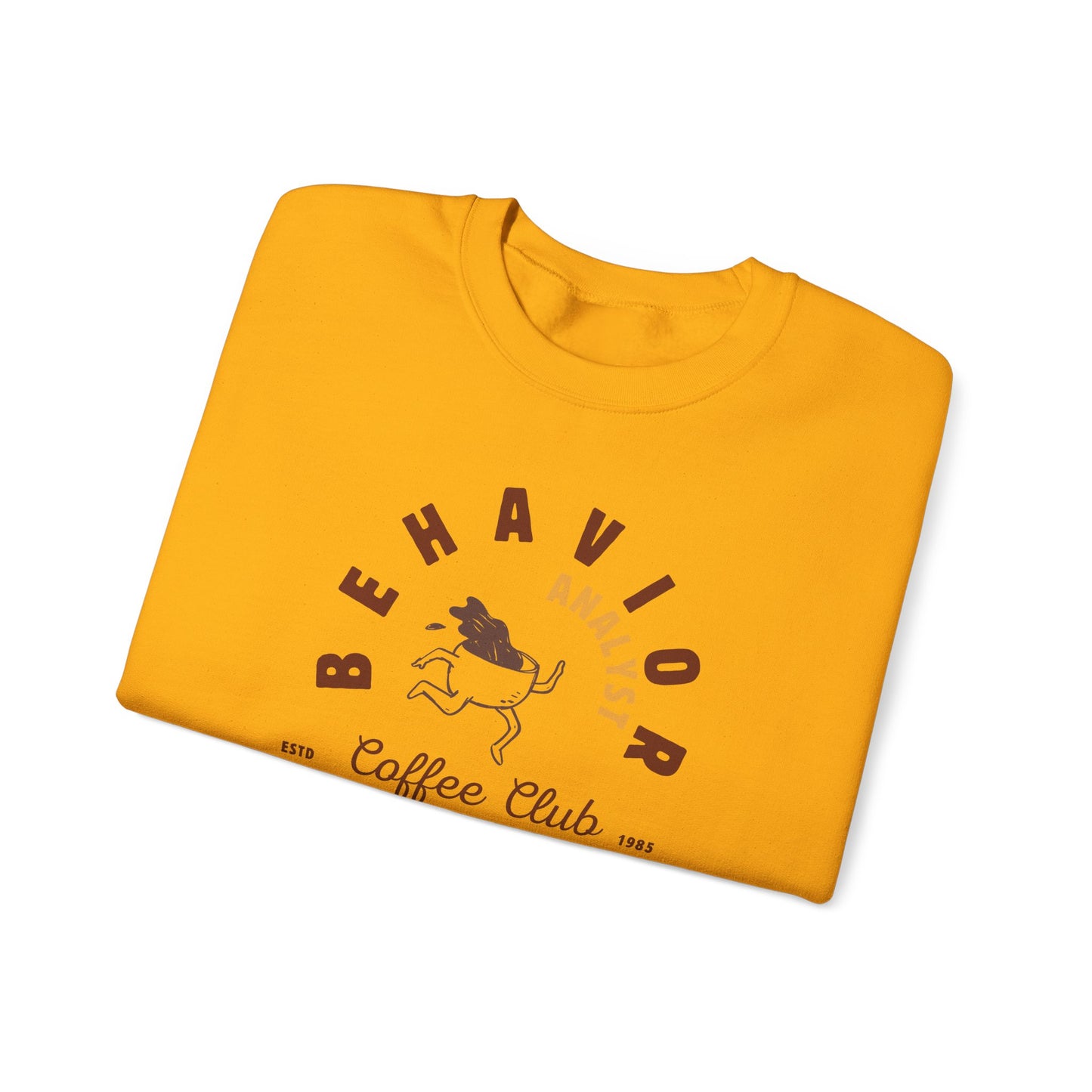 Coffee Club BCBA Sweatshirt – Boho Minimalist Behavior Analyst Crewneck, Funny Therapist Gift