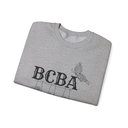 Minimalist BCBA Sweatshirt – Boho Behavior Analyst Crewneck, Therapist Pride Gift, Gildan 18000