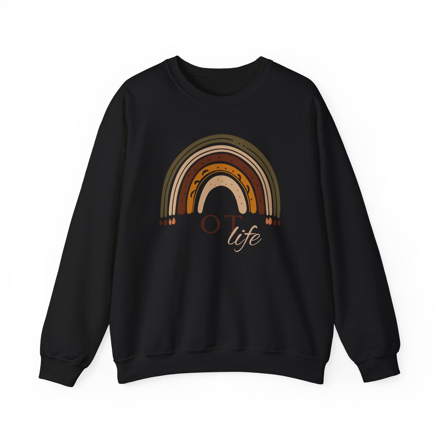 Boho Rainbow OT Sweatshirt – Minimalist Occupational Therapist Crewneck, Therapy Gift