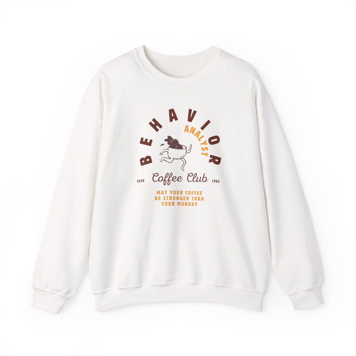 Coffee Club BCBA Sweatshirt – Boho Minimalist Behavior Analyst Crewneck, Funny Therapist Gift