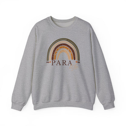 Boho Rainbow Para Educator Sweatshirt – Minimalist Paraprofessional Crewneck, Teacher Appreciation Gift