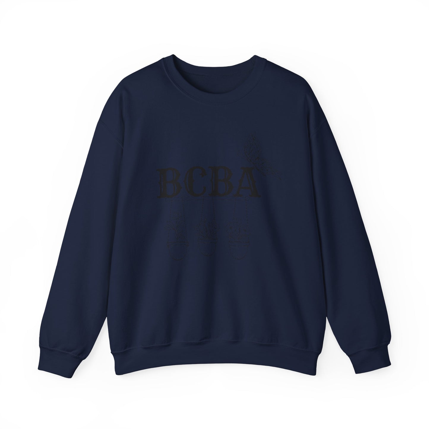 Minimalist BCBA Sweatshirt – Boho Behavior Analyst Crewneck, Therapist Pride Gift, Gildan 18000