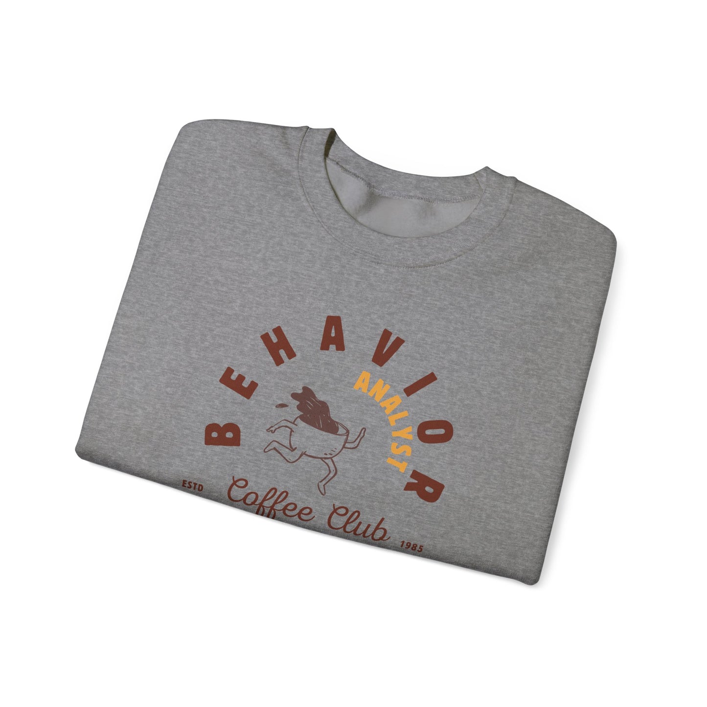 Coffee Club BCBA Sweatshirt – Boho Minimalist Behavior Analyst Crewneck, Funny Therapist Gift