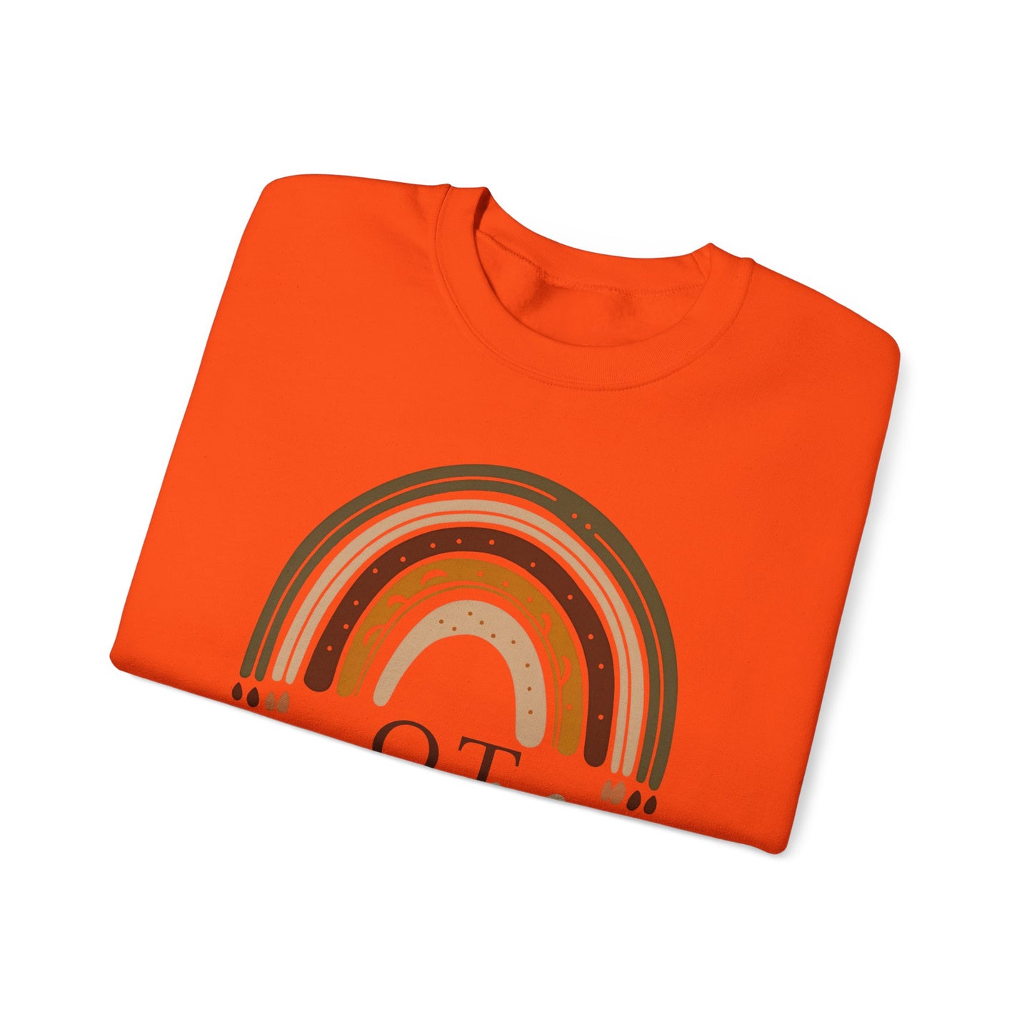 Boho Rainbow OT Sweatshirt – Minimalist Occupational Therapist Crewneck, Therapy Gift