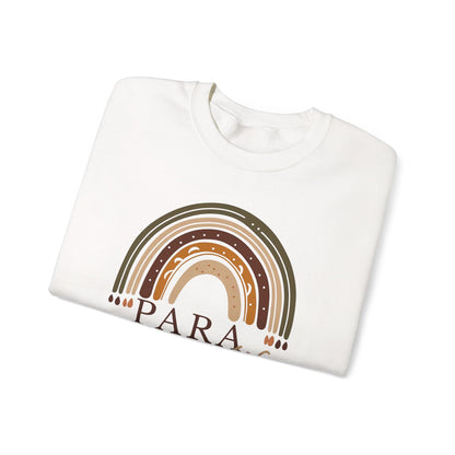 Boho Rainbow Para Educator Sweatshirt – Minimalist Paraprofessional Crewneck, Teacher Appreciation Gift