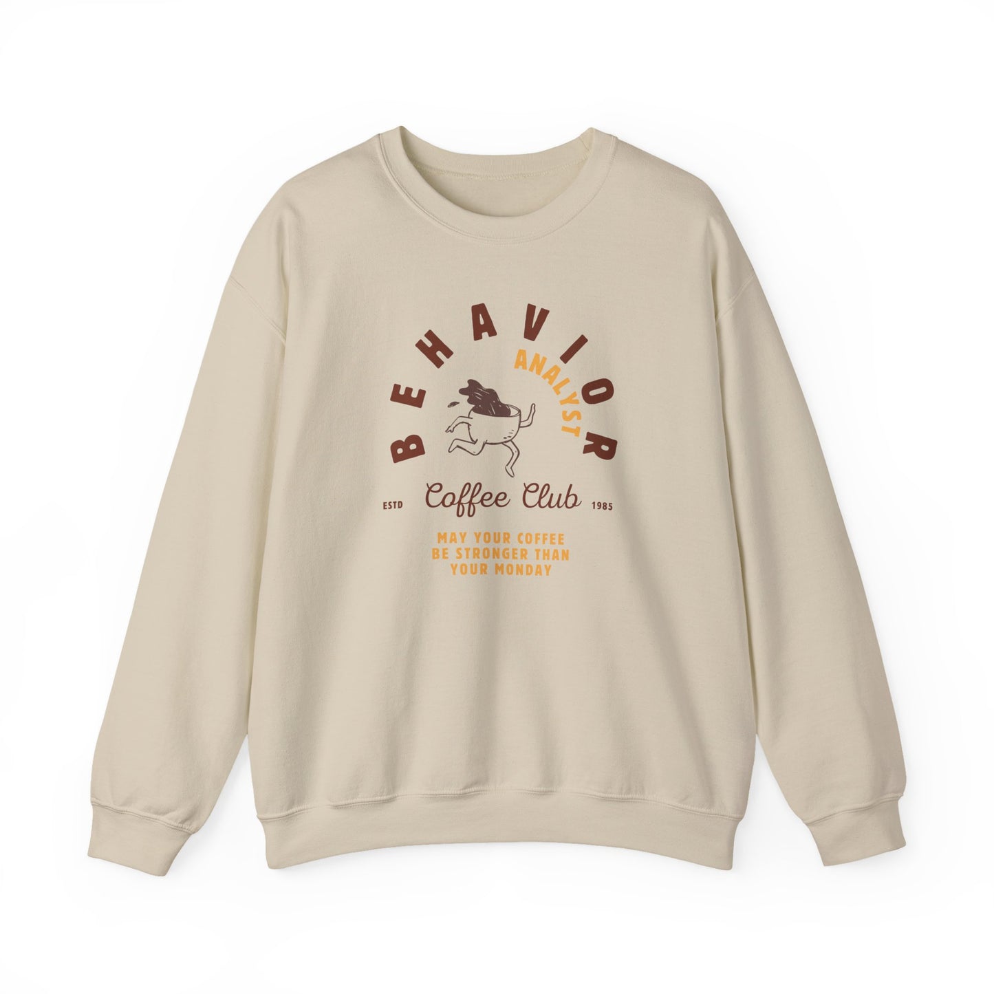 Coffee Club BCBA Sweatshirt – Boho Minimalist Behavior Analyst Crewneck, Funny Therapist Gift