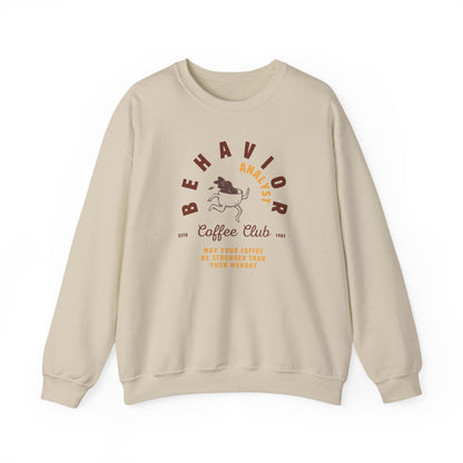 Coffee Club BCBA Sweatshirt – Boho Minimalist Behavior Analyst Crewneck, Funny Therapist Gift